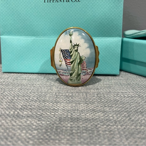 Tiffany & Co Halcyon Days Enamel Statue of Liberty trinket box - Picture 8 of 12